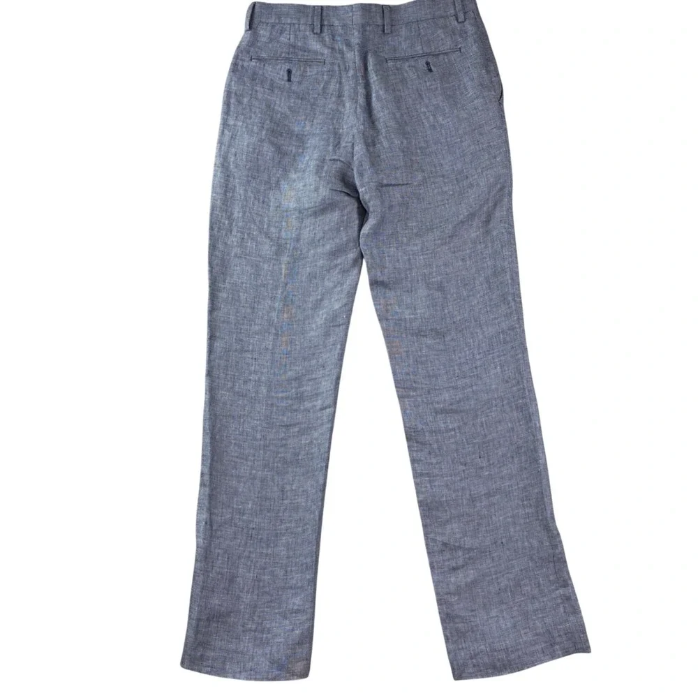 Murano Men’s Light Blue Linen-Blend Dress Pants